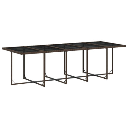 11 Piece Patio Dining Set with Cushions Brown Poly Rattan