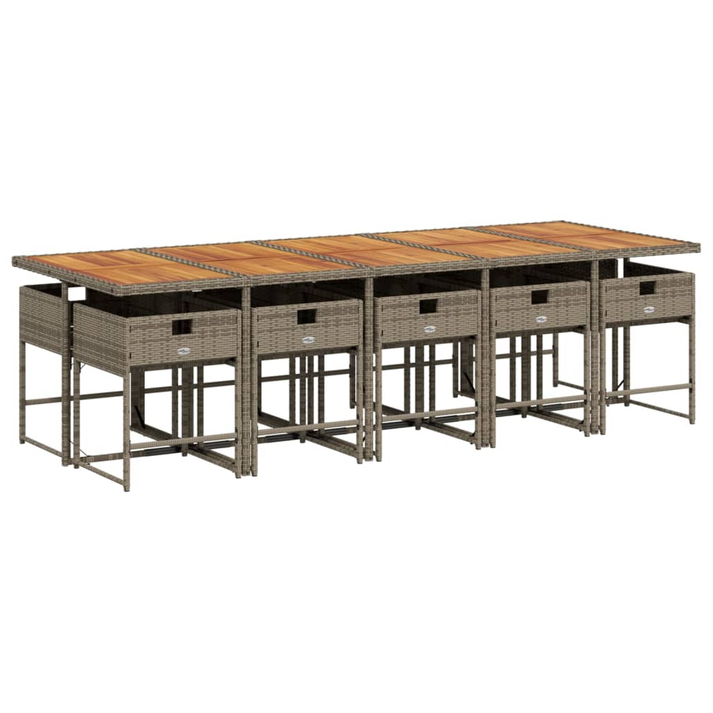 Garden Dining Set Grey, Brown, Dark Grey