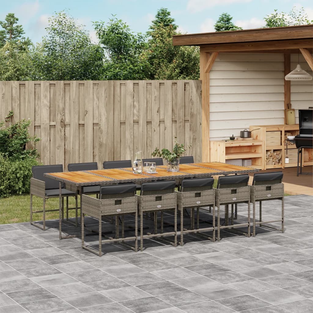 Garden Dining Set Grey, Brown, Dark Grey