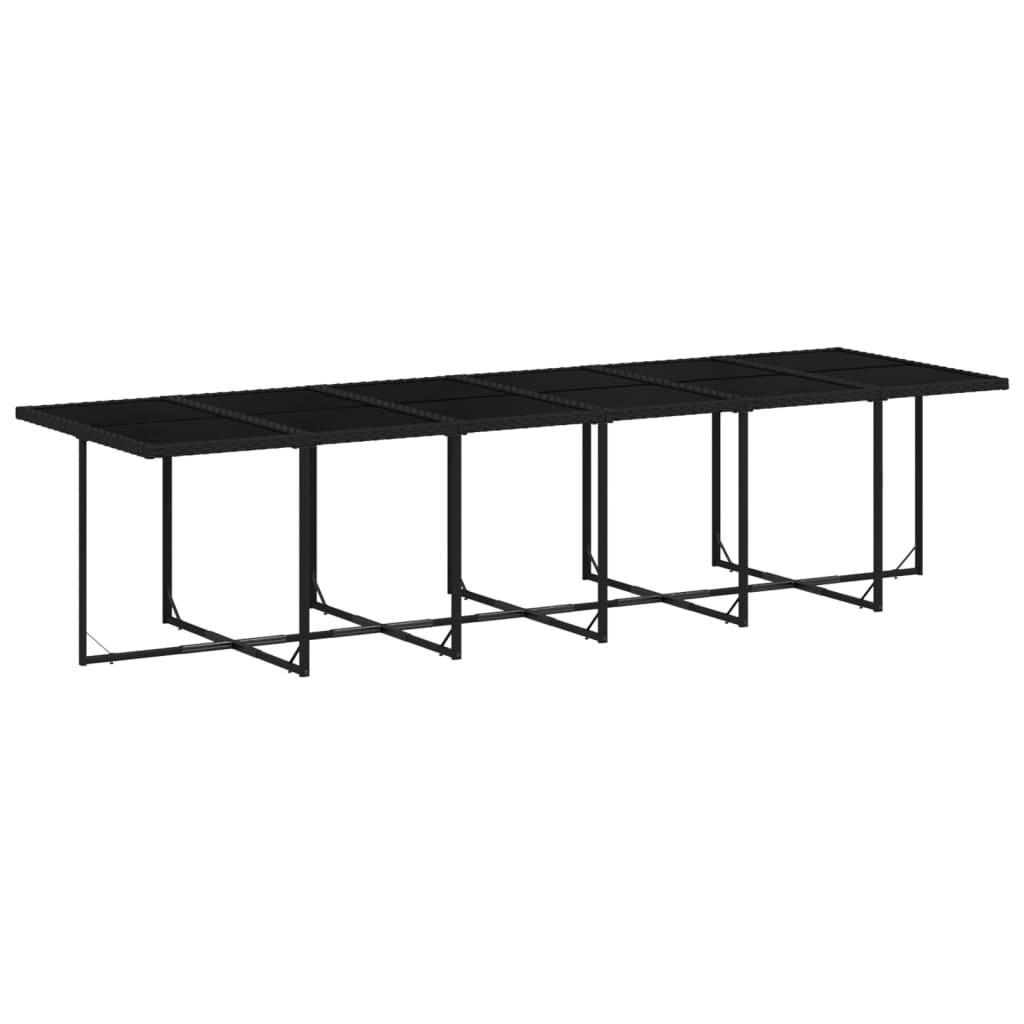 13 Piece Patio Dining Set with Cushions Black Poly Rattan
