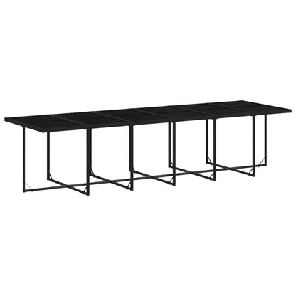 13 Piece Patio Dining Set with Cushions Black Poly Rattan