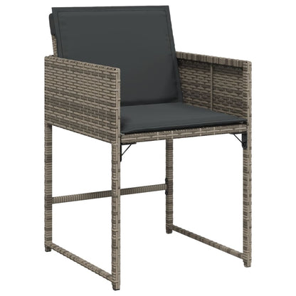 13 Piece Patio Dining Set with Cushions Gray Poly Rattan