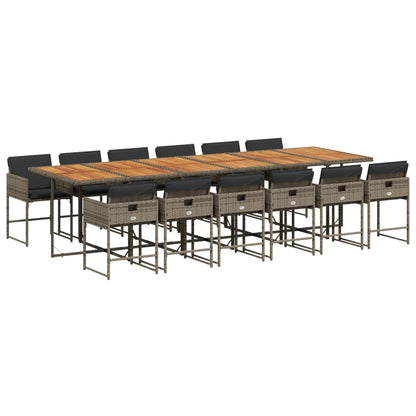 Garden Dining Set Grey and Brown