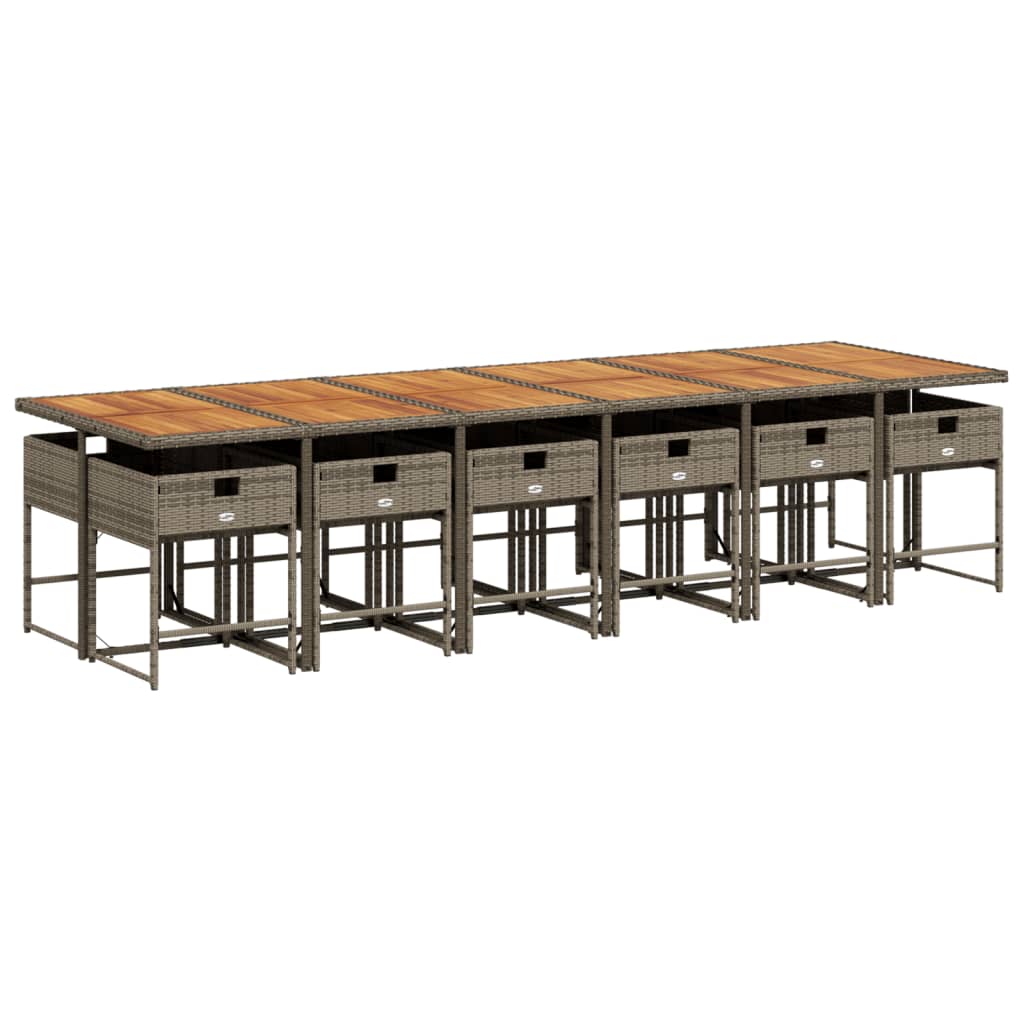 Garden Dining Set Grey and Brown