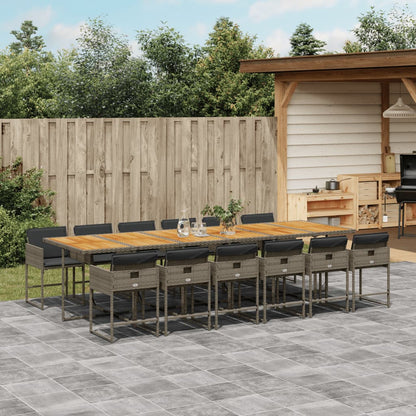 Garden Dining Set Grey and Brown