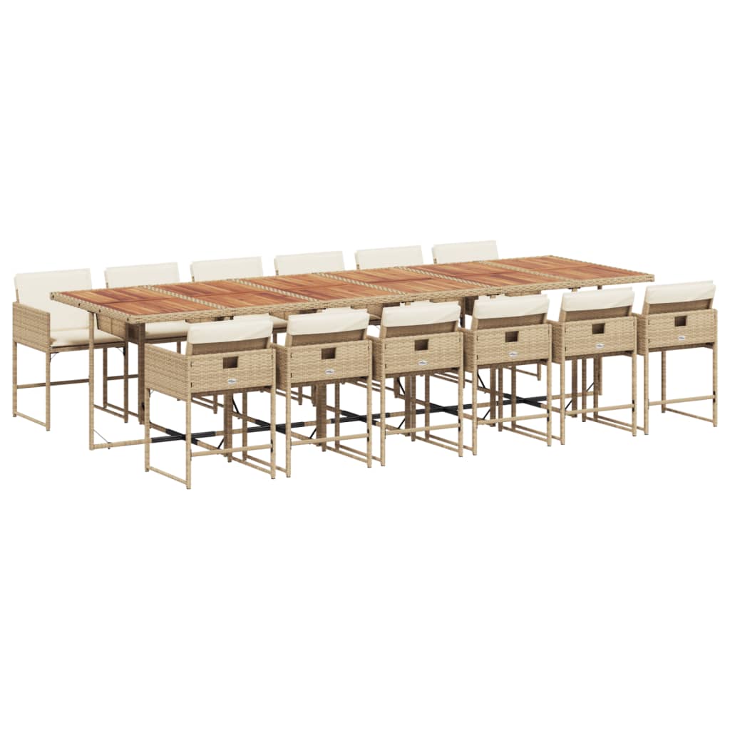 Garden Dining Set Beige, Brown, Cream White