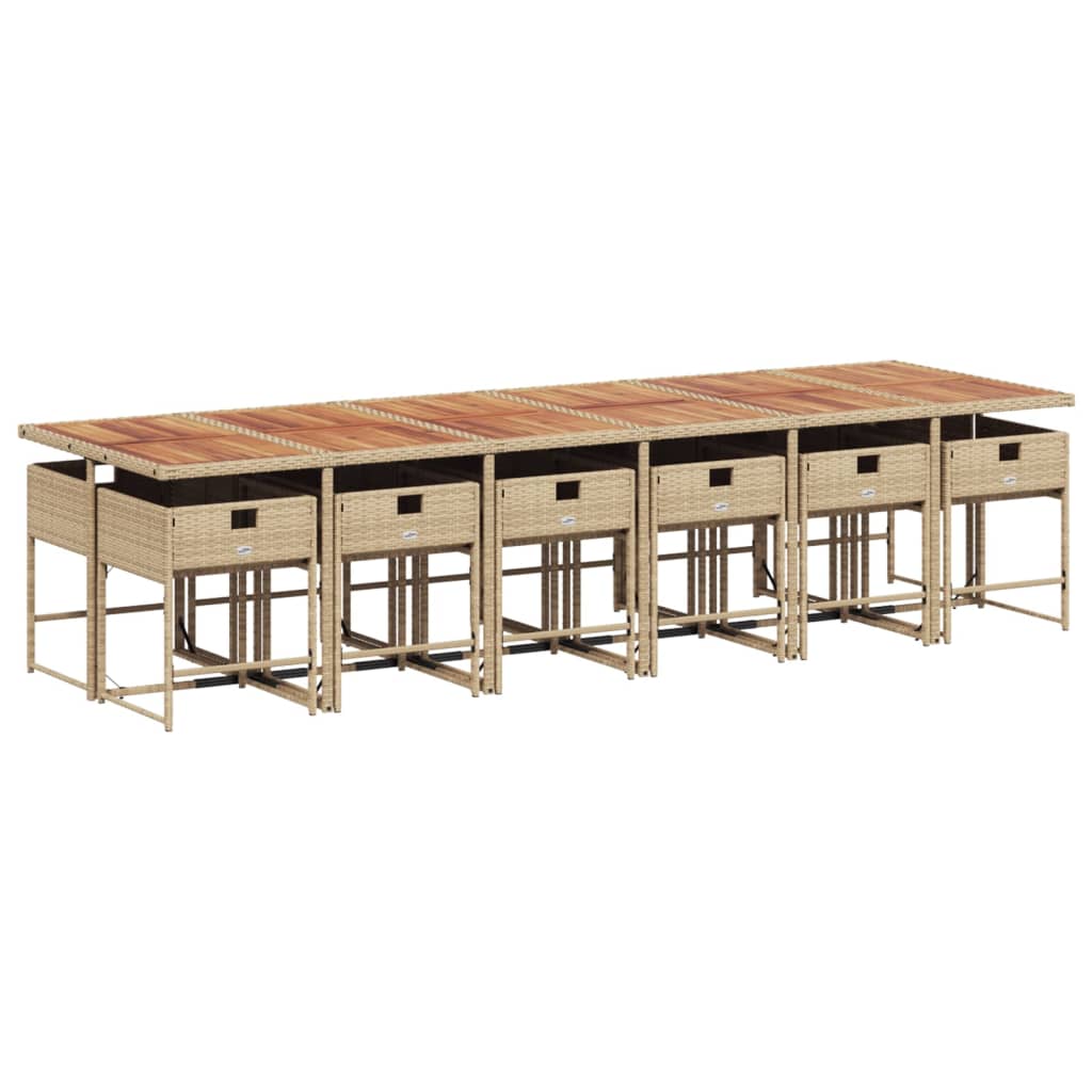 Garden Dining Set Beige, Brown, Cream White