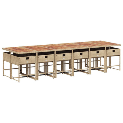 Garden Dining Set Beige, Brown, Cream White