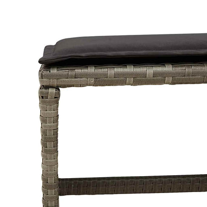 13 Piece Patio Dining Set with Cushions Gray Poly Rattan