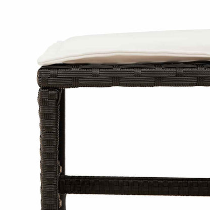 15 Piece Patio Dining Set with Cushions Black Poly Rattan