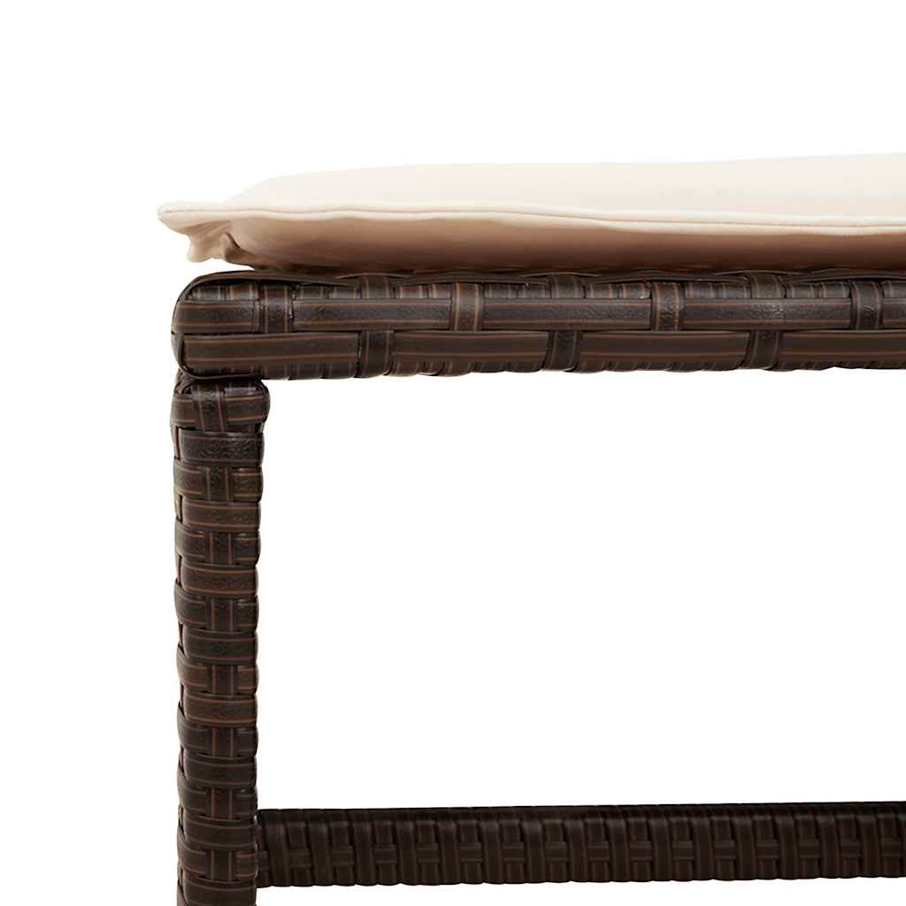 17 Piece Patio Dining Set with Cushions Brown Poly Rattan