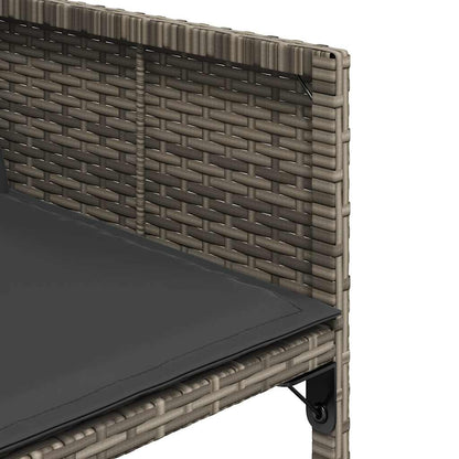 11 Piece Patio Dining Set with Cushions Gray Poly Rattan