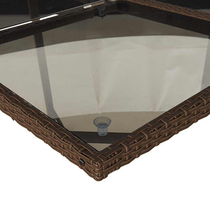 11 Piece Patio Dining Set with Cushions Brown Poly Rattan