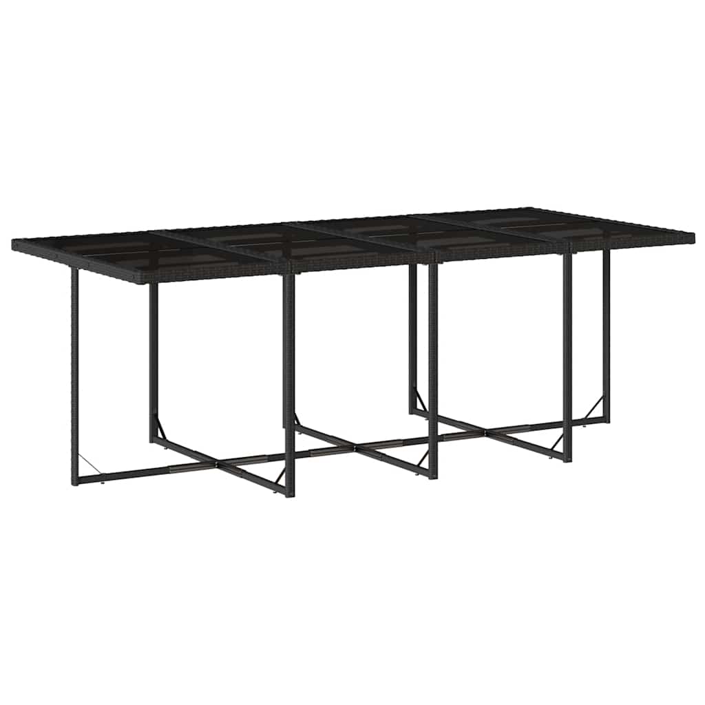 13 Piece Patio Dining Set with Cushions Black Poly Rattan