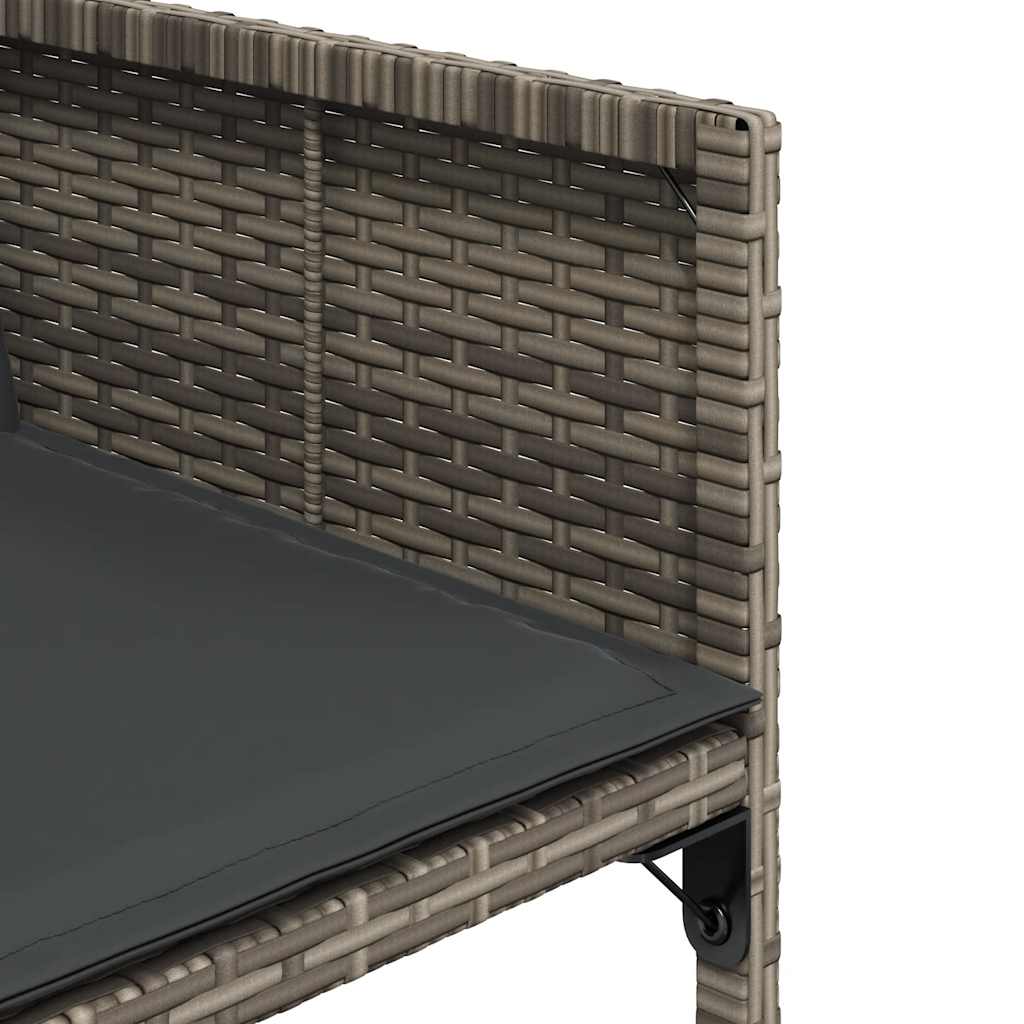 13 Piece Patio Dining Set with Cushions Gray Poly Rattan