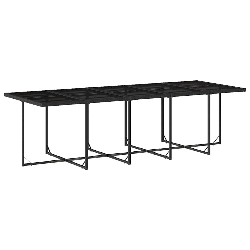 15 Piece Patio Dining Set with Cushions Black Poly Rattan