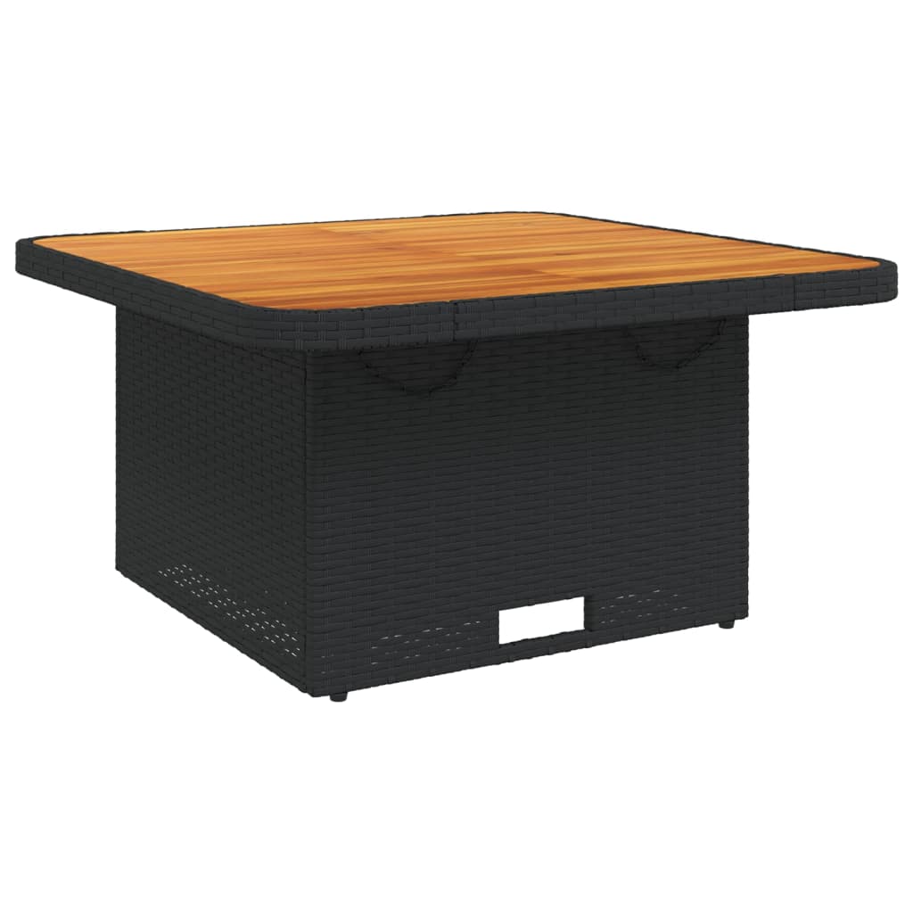 3 Piece Patio Dining Set with Cushions Black Poly Rattan