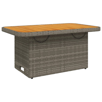 2 Piece Patio Dining Set with Cushions Gray Poly Rattan