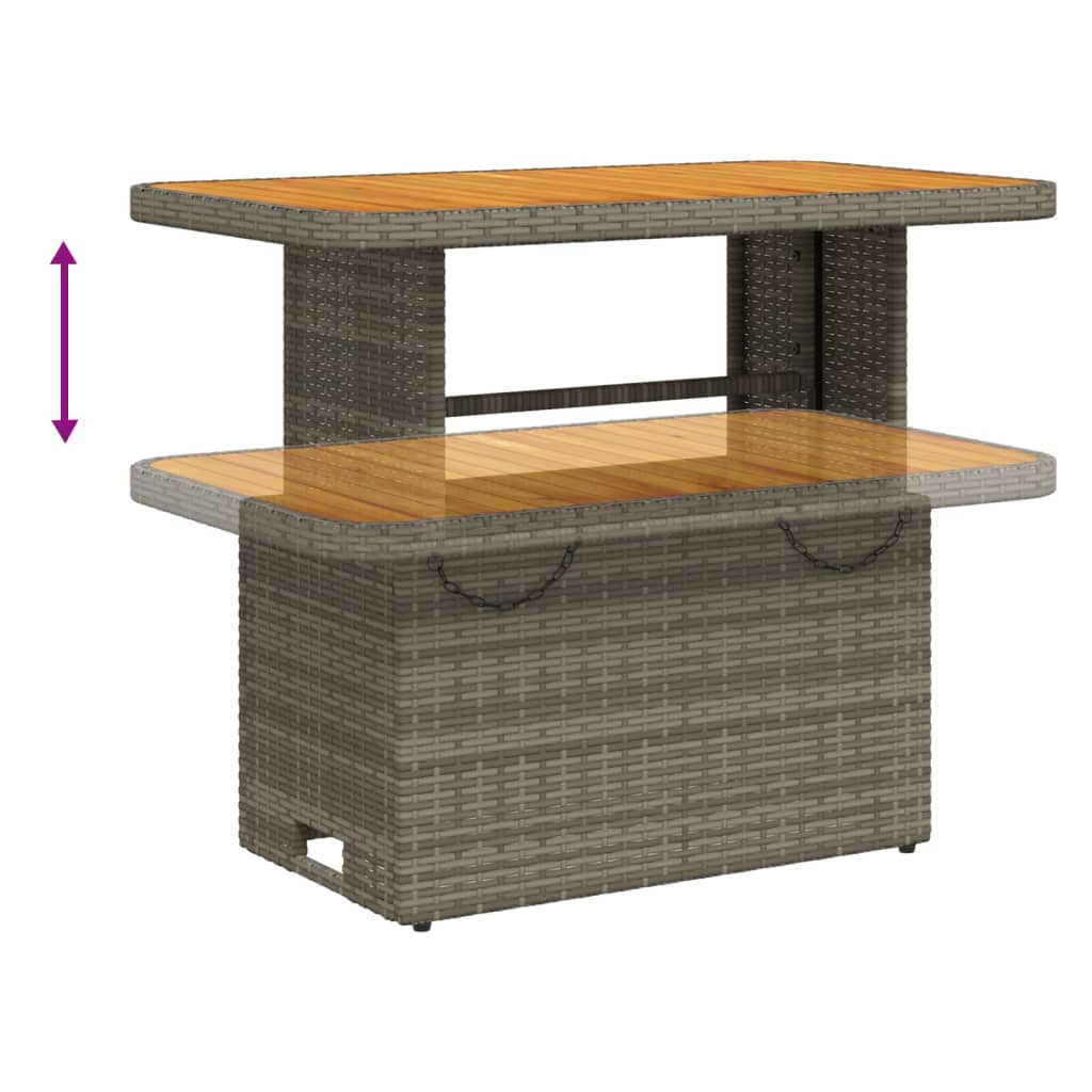 2 Piece Patio Dining Set with Cushions Gray Poly Rattan