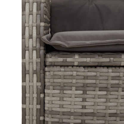 2 Piece Patio Dining Set with Cushions Gray Poly Rattan