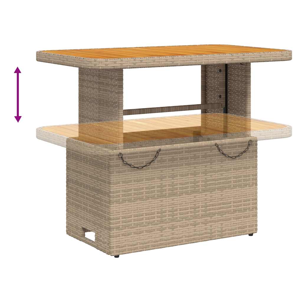 2 Piece Garden Dining Set with Cushions Beige Poly Rattan