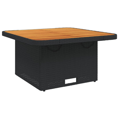 3 Piece Patio Dining Set with Cushions Black Poly Rattan