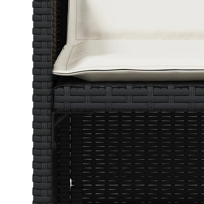 Patio Chairs with Cushions 4 pcs Black Poly Rattan