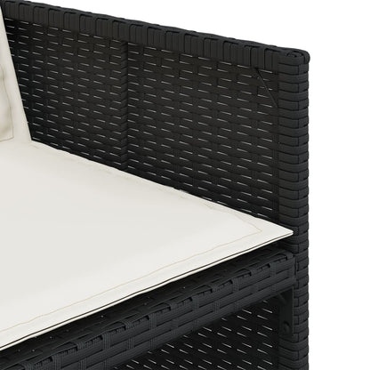Patio Chairs with Cushions 4 pcs Black Poly Rattan