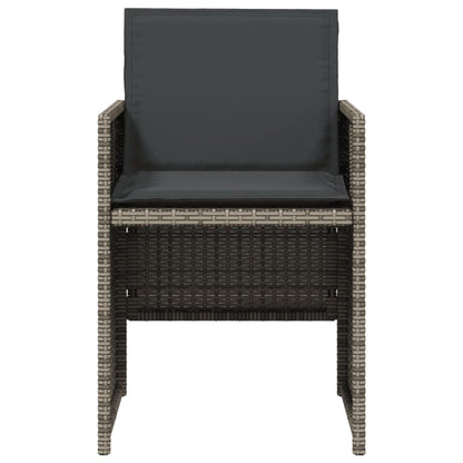 Patio Chairs with Cushions 4 pcs Gray Poly Rattan