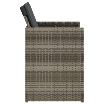 Patio Chairs with Cushions 4 pcs Gray Poly Rattan