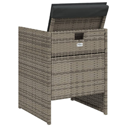 Patio Chairs with Cushions 4 pcs Gray Poly Rattan