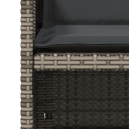 Patio Chairs with Cushions 4 pcs Gray Poly Rattan
