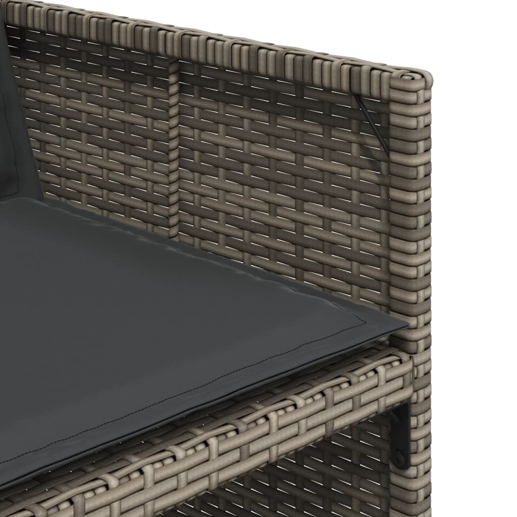 Patio Chairs with Cushions 4 pcs Gray Poly Rattan