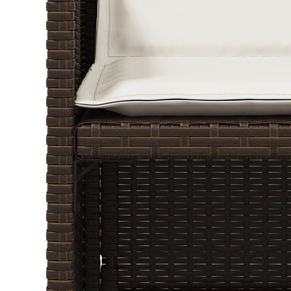 Patio Chairs with Cushions 4 pcs Brown Poly Rattan