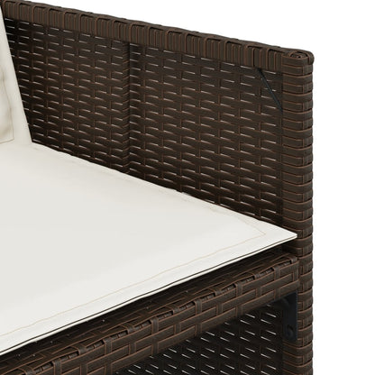 Patio Chairs with Cushions 4 pcs Brown Poly Rattan