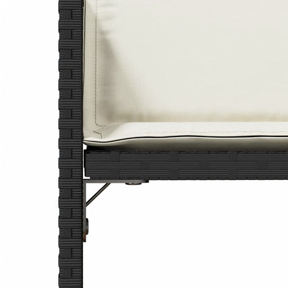 Patio Chairs with Cushions 4 pcs Black Poly Rattan