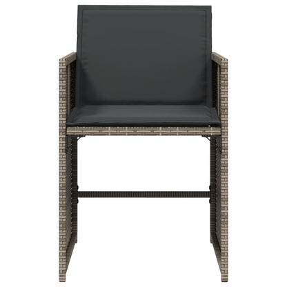 Patio Chairs with Cushions 4 pcs Gray Poly Rattan
