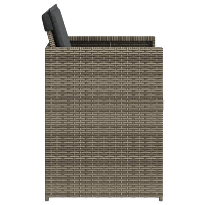 Patio Chairs with Cushions 4 pcs Gray Poly Rattan