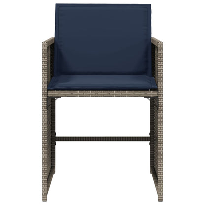 Patio Chairs with Cushions 4 pcs Gray Poly Rattan