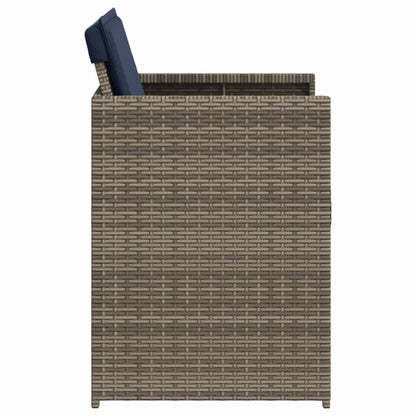Patio Chairs with Cushions 4 pcs Gray Poly Rattan