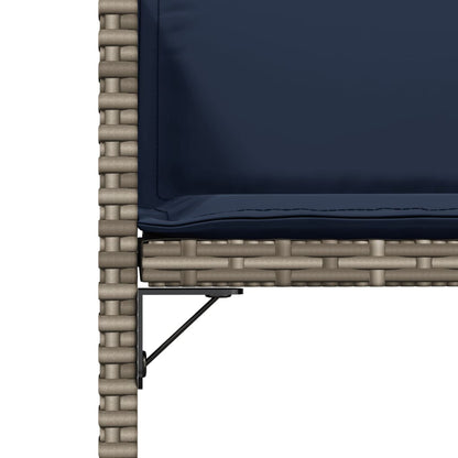 Patio Chairs with Cushions 4 pcs Gray Poly Rattan