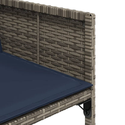 Patio Chairs with Cushions 4 pcs Gray Poly Rattan