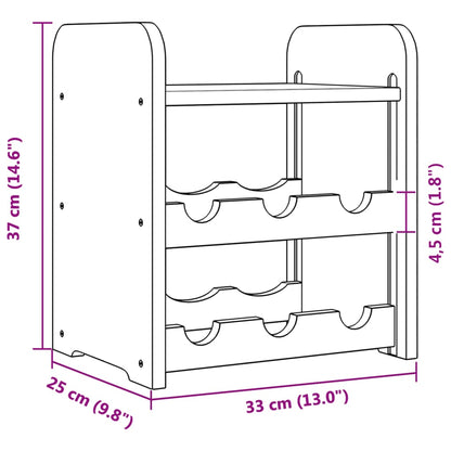 Wine Rack with Top Board 33x25x37 cm Solid Wood Pine