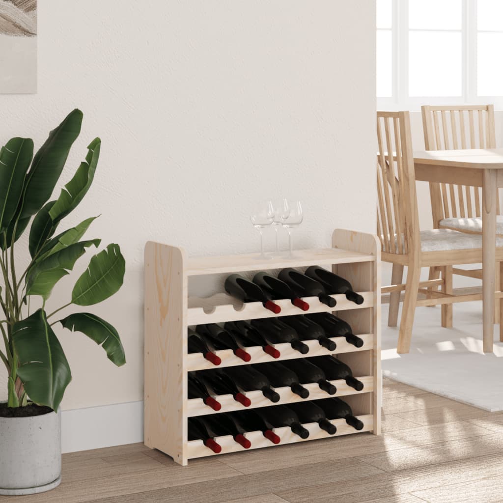 Wine Rack with Top Board 67.5x25x60 cm Solid Wood Pine