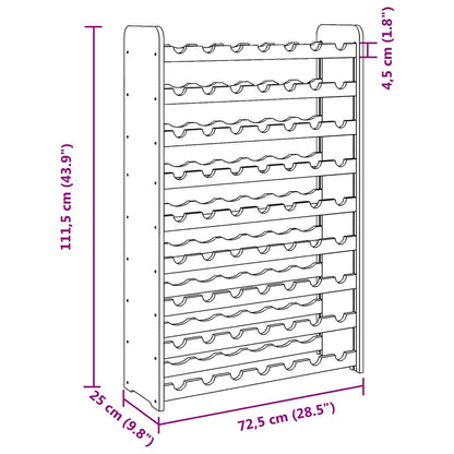Wine Rack 72.5x25x111.5 cm Solid Wood Pine