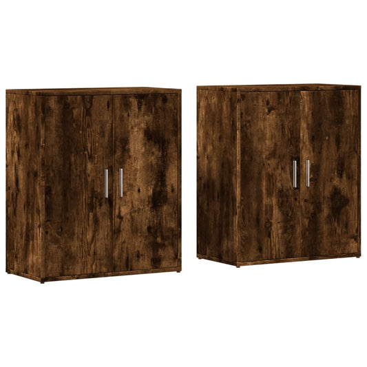 Sideboards 2 pcs Smoked Oak 60x31x70 cm Engineered Wood