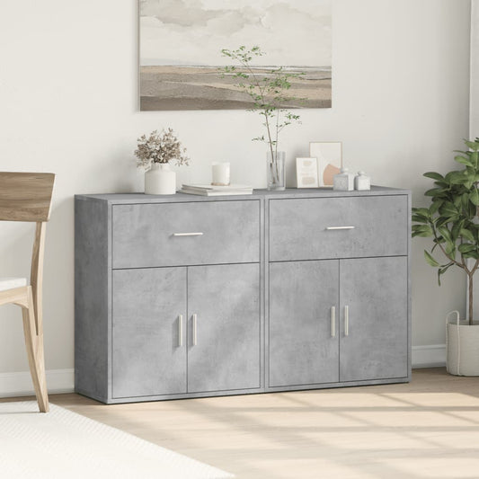 Sideboards 2 pcs Concrete Grey 60x31x70 cm Engineered Wood