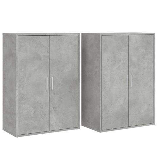 Sideboards 2 pcs Concrete Grey 60x31x84 cm Engineered Wood