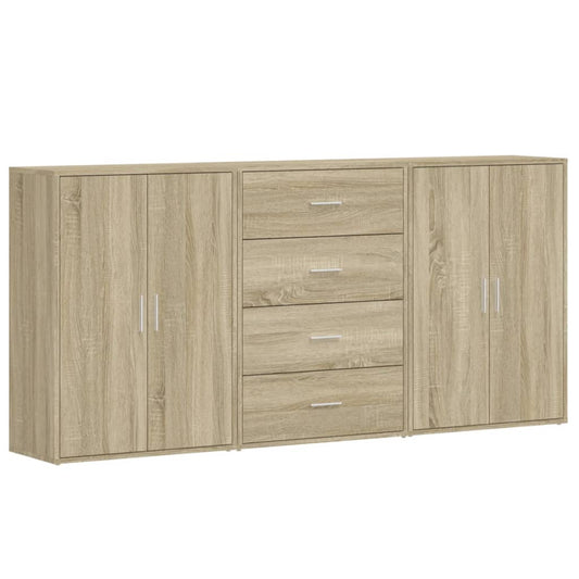 Sideboards 3 pcs Sonoma Oak 60x31x84 cm Engineered Wood