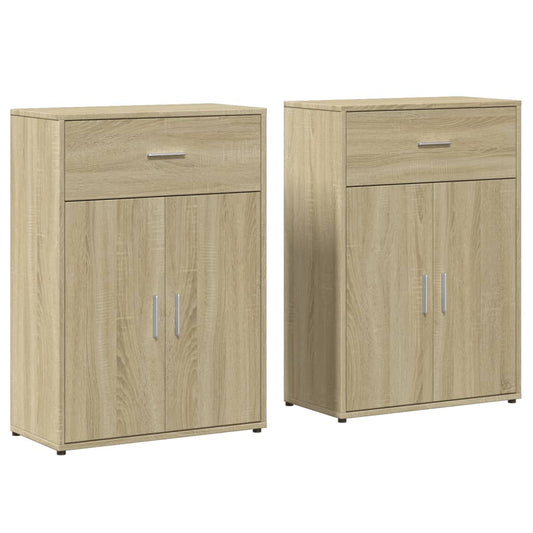 Sideboards 2 pcs Sonoma Oak 60x30x84 cm Engineered Wood